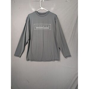 Hang Ten Mens Long Sleeve Rash Guard Shirt Gray Sun Protection Medium